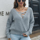 *APP EXCLUSIVE* Crisscross Surplice Neck Long Sleeve Sweater