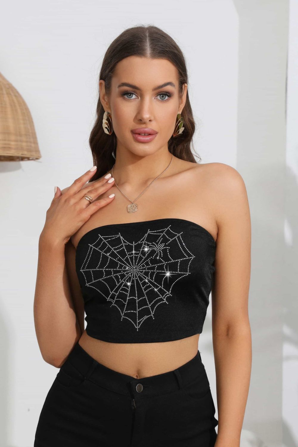 *APP EXCLUSIVE* Heart Spider Web Tube Top