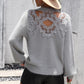 *APP EXCLUSIVE* Lace Detail Cutout Long Sleeve Pullover Sweater