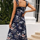 *APP EXCLUSIVE* Floral Print Sleeveless Square Neck Slit Midi Dress