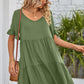 *APP EXCLUSIVE* Vneck Flounce Sleeve Tiered Dress