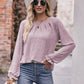 * APP EXCLUSIVE* Long Flounce Sleeve Round Neck Blouse