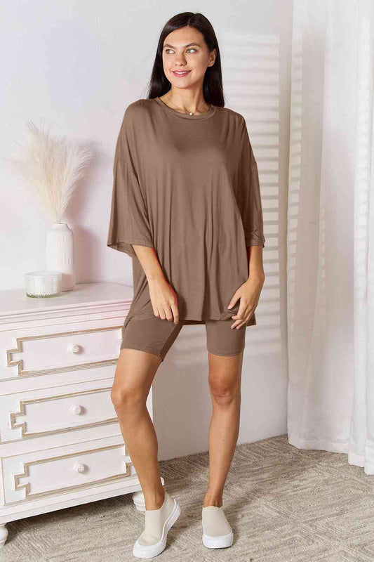 *APP EXCLUSIVE*x Soft Rayon Three-Quarter Sleeve Top and Shorts Set