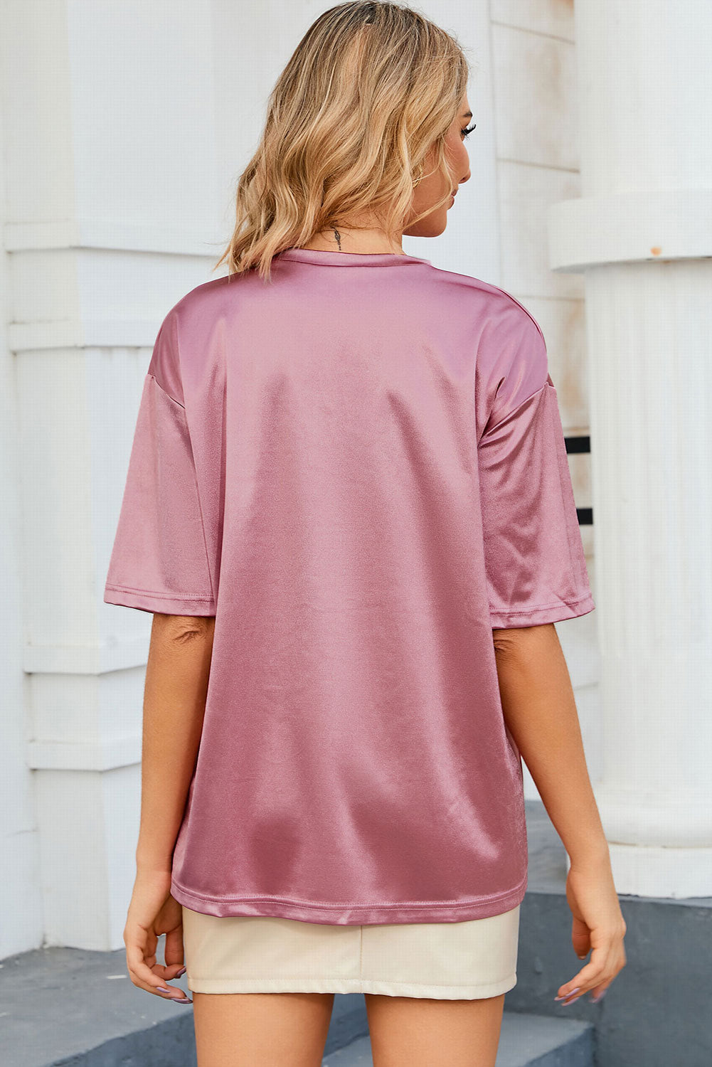 * APP EXCLUSIVE* Round Neck Dropped Shoulder Top