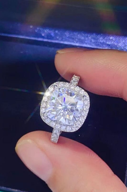 *APP EXCLUSIVE* 3 Carat Moissanite 925 Sterling Silver Square Ring