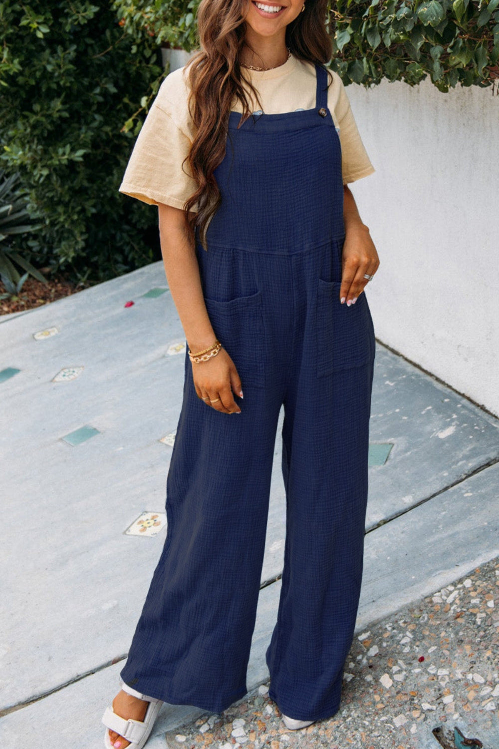 *APP EXCLUSIVE* Wide Leg Front Pocket Jumpsuit