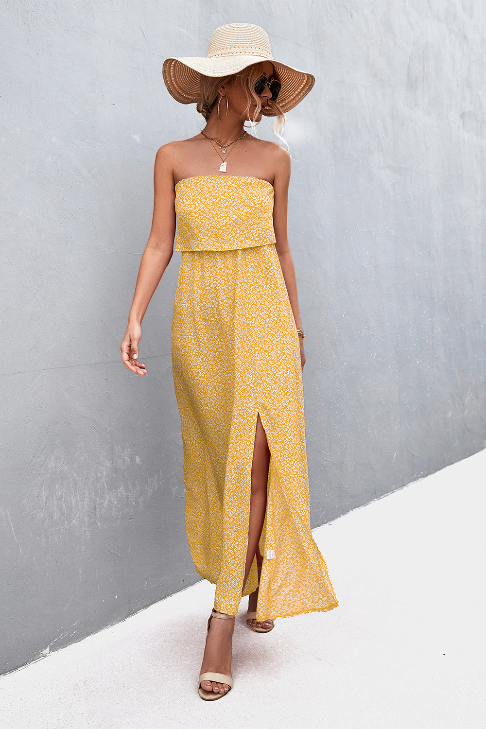 *APP EXCLUSIVE* Strapless Split Maxi Dress
