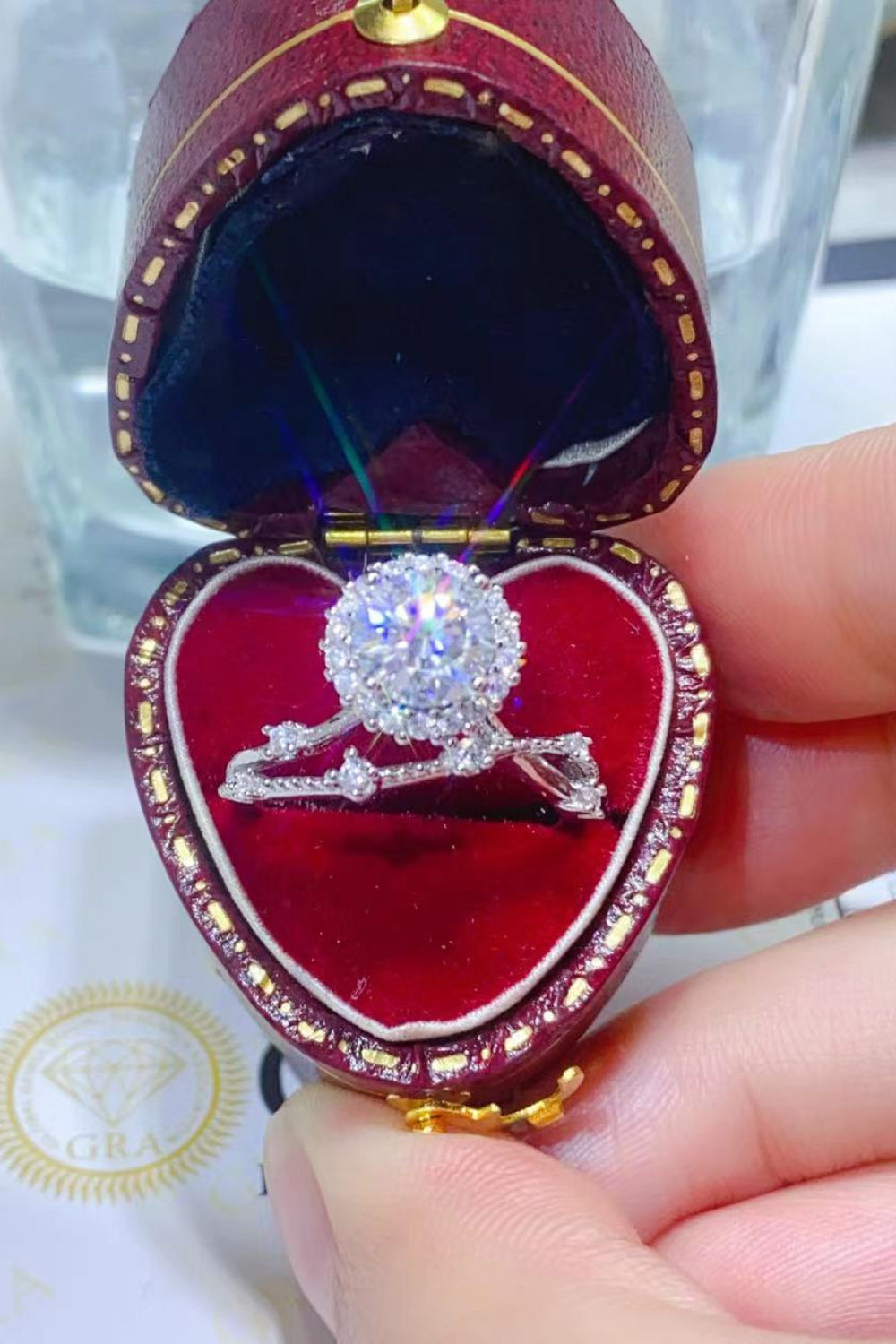 *APP EXCLUSIVE* 1 Carat Moissanite Platinum-Plated Ring