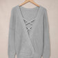 *App Exclusive* Crisscross Open Back Waffleknit Sweater