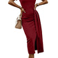*APP EXCLUSIVE* Cold Shoulder Short Sleeve Split Dress