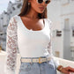*APP EXCLUSIVE* Lace Scoop Neck Long Sleeve Bodysuit