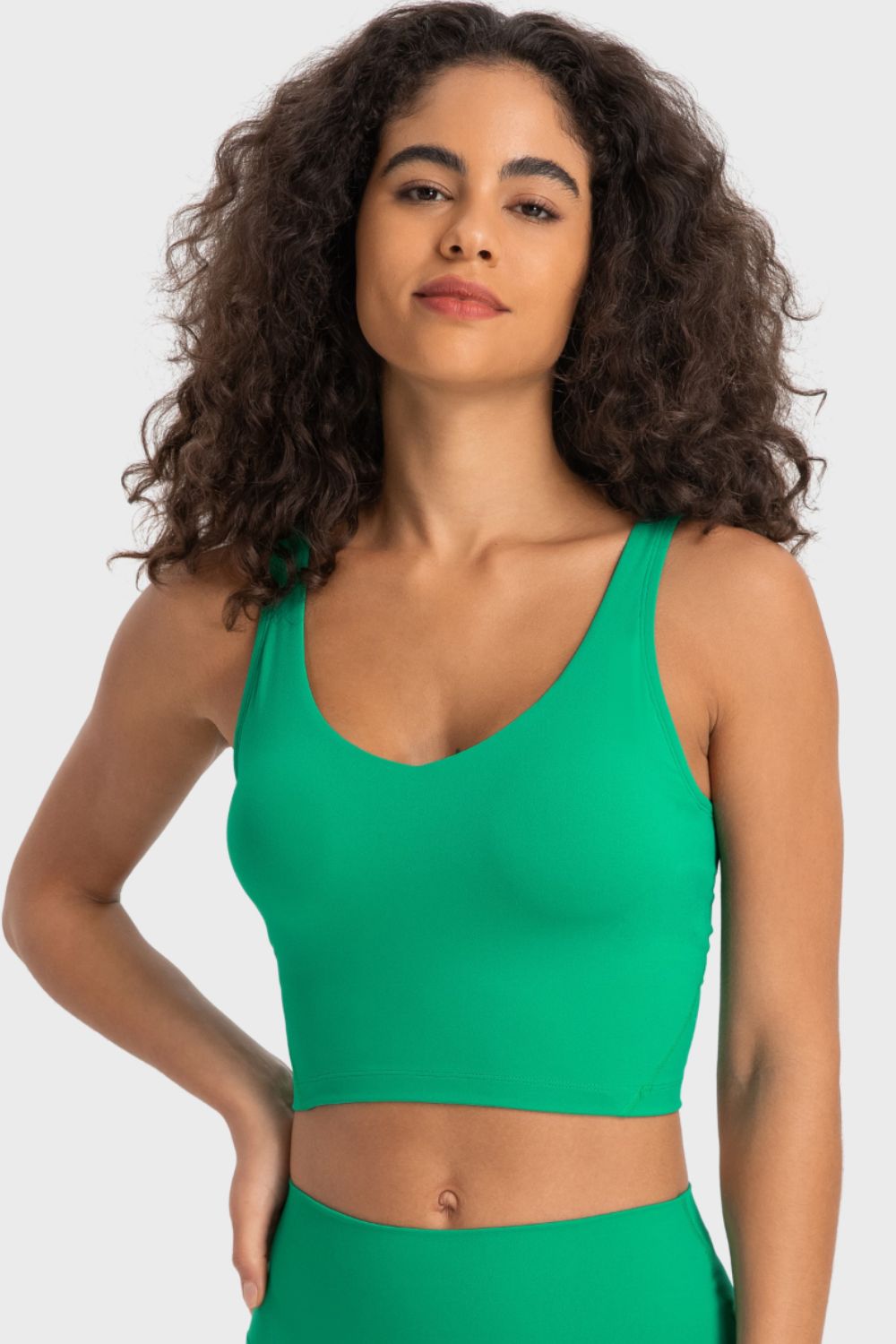 *APP EXCLUSIVE* Deep Vneck Crop Sports Bra