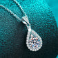 *APP EXCLUSIVE* 2 Carat Moissanite Teardrop Pendant 925 Sterling Silver Necklace