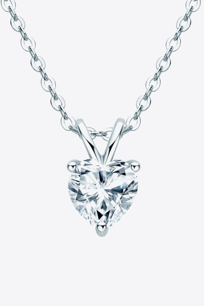 *APP EXCLUSIVE* 1 Carat Moissanite Heart-Shaped Pendant Necklace