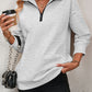 *APP EXCLUSIVE* Zip-Up Dropped Shoulder Sweatshirt
