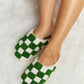 *APP EXCLUSIVE* Checkered Print Plush Slide Slippers