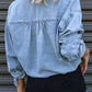 *APP EXCLUSIVE* Chambray Drawstring Denim Top