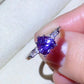 *APP EXCLUSIVE* 1 Carat Moissanite Heart-Shaped Platinum-Plated Ring in Purple