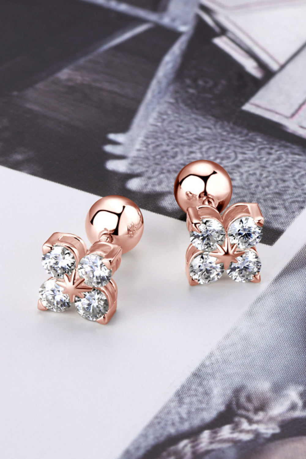 *APP EXCLUSIVE* Moissanite 925 Sterling Silver Four-Leaf Clover Shape Earrings