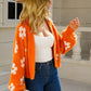 *App Exclusive* Floral Open Front Fuzzy Cardigan