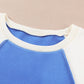 *APP EXCLUSIVE* Round Neck Dropped Shoulder Color Block Sweatshirt