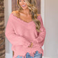 Frayed Hem Dropped Shoulder Sweater
