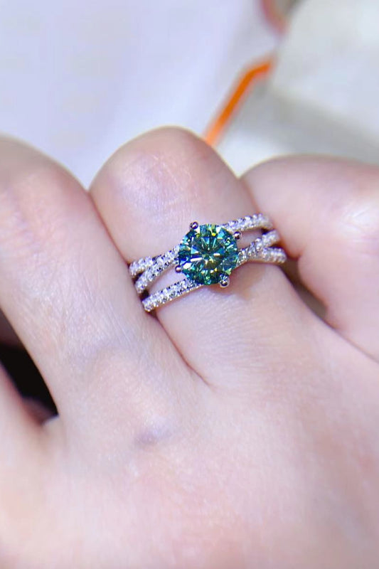 *APP EXCLUSIVE* 1 Carat Moissanite Contrast 925 Sterling Silver Ring
