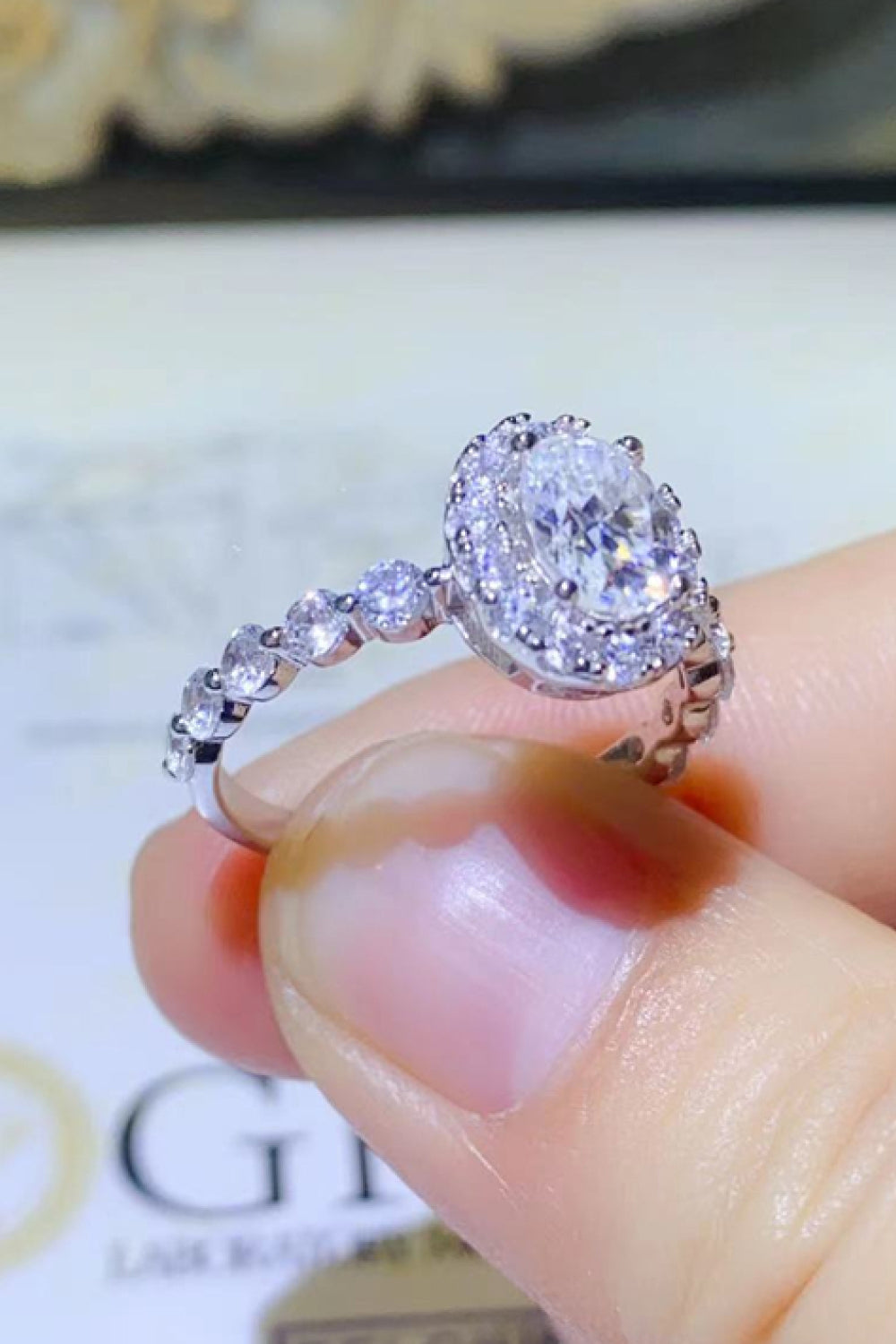 *APP EXCLUSIVE* 2 Carat Moissanite 925 Sterling Silver Halo Ring