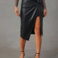 *APP EXCLUSIVE* Twist Faux Leather High Waist Skirt