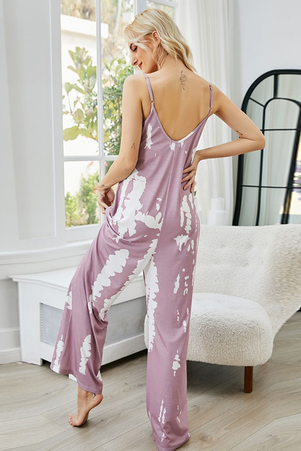 *App Exclusive* Tiedye Spaghetti Strap Jumpsuit with Pockets