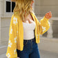 *App Exclusive* Floral Open Front Fuzzy Cardigan