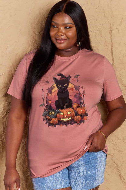 *APP EXCLUSIVE*Black Cat Halloween Graphic Tee
