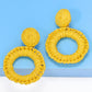*APP EXCLUSIVE* Round Shape Raffia Grass Dangle Earrings