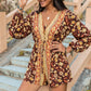 *APP EXCLUSIVE*Rustic Vneck Long Sleeve Romper