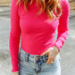 *APP EXCLUSIVE* High Neck Long Sleeve Ribbed Top