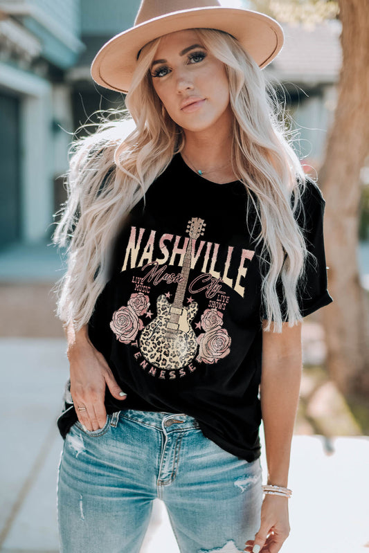*APP EXCLUSIVE* NASHVILLE MUSIC CITY Graphic Tee Shirt