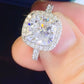 *APP EXCLUSIVE* 3 Carat Moissanite 925 Sterling Silver Square Ring