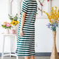 *APP EXCLUSIVE* Striped Vneck Side Slit Maxi Dress