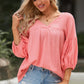 *APP EXCLUSIVE* Dropped Shoulder Vneck Blouse