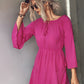 *APP EXCLUSIVE* Tie Neck Flare Sleeve Mini Dress