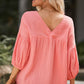 *APP EXCLUSIVE* Dropped Shoulder Vneck Blouse