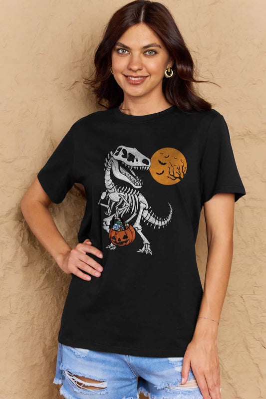*APP EXCLUSIVE* Dinosaur Skeleton Graphic Cotton Tee