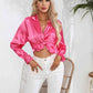 *APP EXCLUSIVE*  Satin Button Up Long Sleeve Shirt