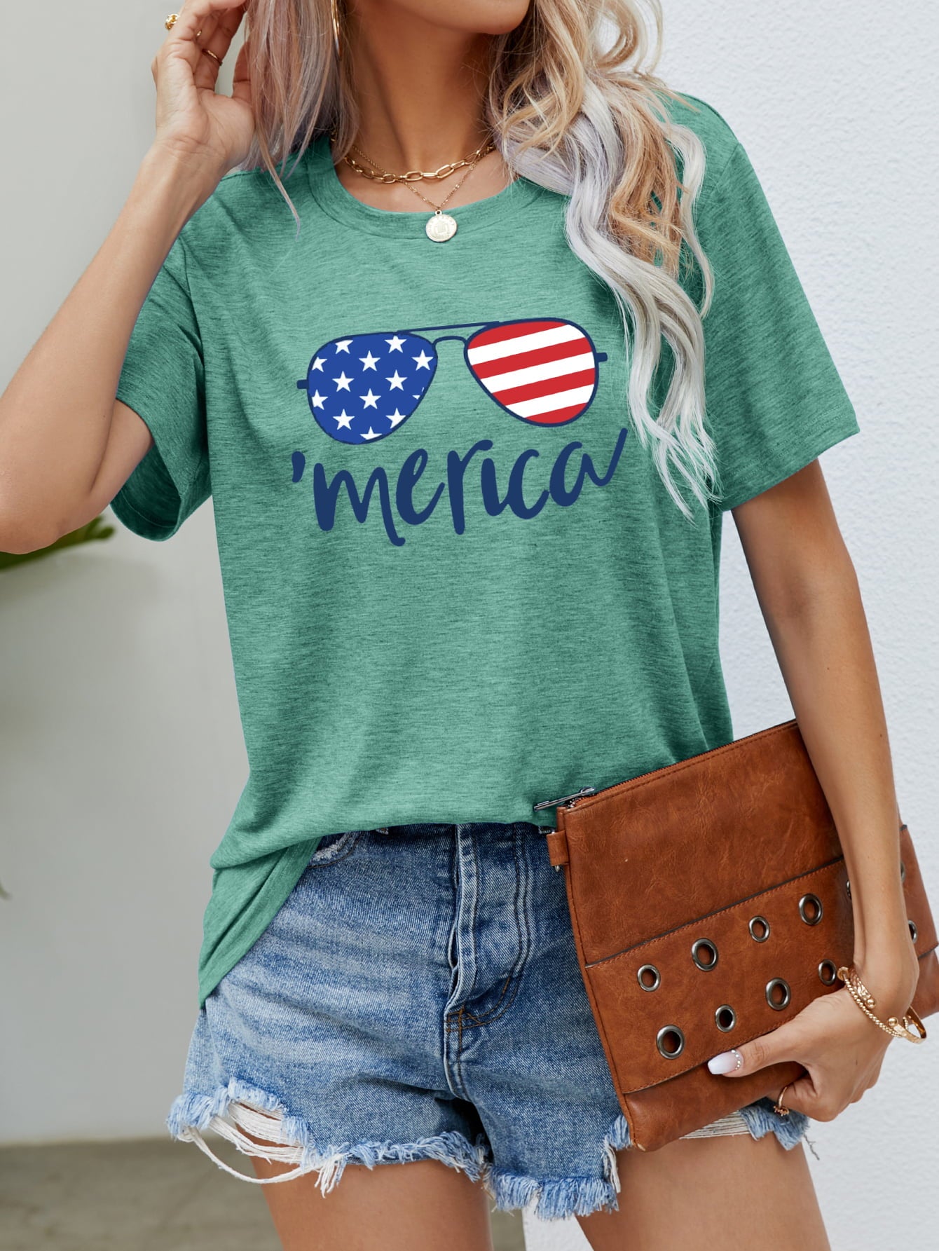 *APP EXCLUSIVE* US Flag Glasses Graphic Tee