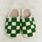 *APP EXCLUSIVE* Checkered Print Plush Slide Slippers