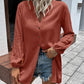 *APP EXCLUSIVE* Notched Neck Balloon Sleeve Shirt