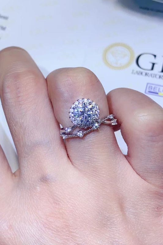 *APP EXCLUSIVE* 1 Carat Moissanite Platinum-Plated Ring