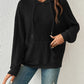 *APP EXCLUSIVE* Ribbed Dropped Shoulder Drawstring Hoodie