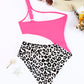 *APP EXCLUSIVE* Leopard Cutout One-Shoulder One-Piece Swimsuit