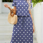 *APP EXCLUSIVE* Round Neck Short Sleeve Slit Dress with Pockets
